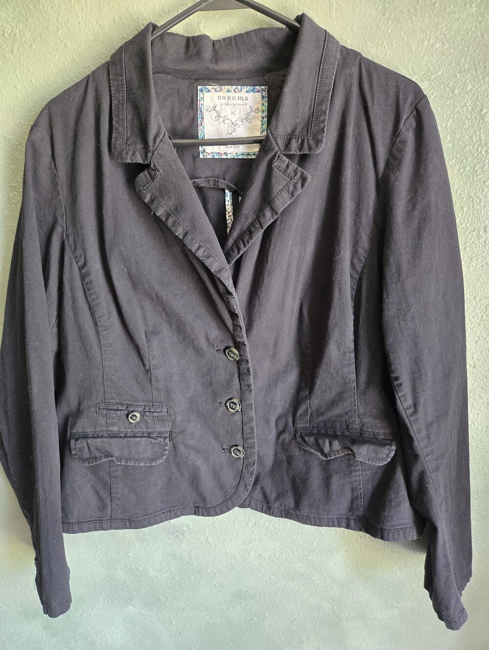Sonoma - Cropped - Blazer Utility Jacket Coat - Gray - Women's Size XL